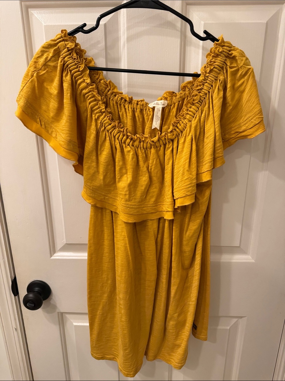 Matilda Jane Mustard Yellow Ruffle Neck Casual Dress